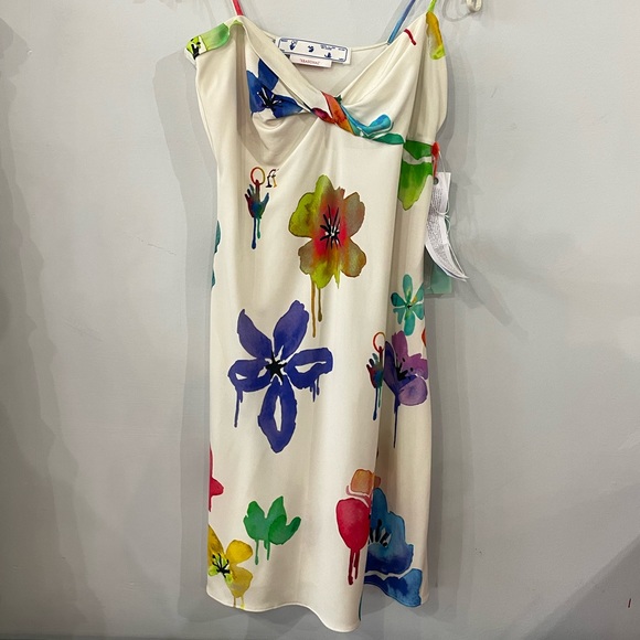 Off-White Floral-Print Sleeveless Dress - Picture 2 of 15